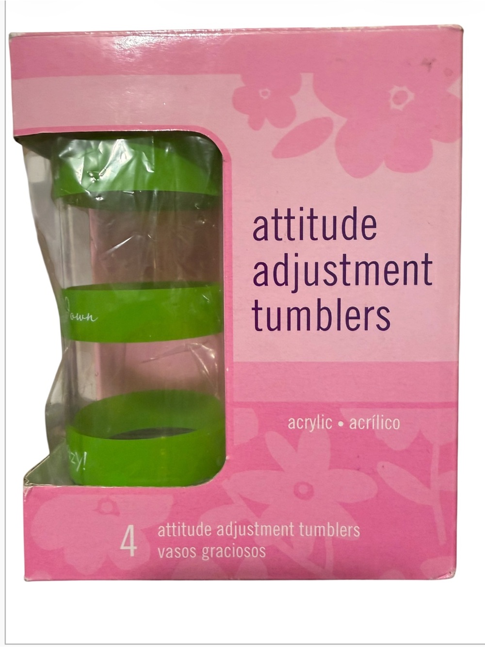 Hallmark Attitude Adjustment Tumblers Acrylic Tumbler Set - set of Four NEW